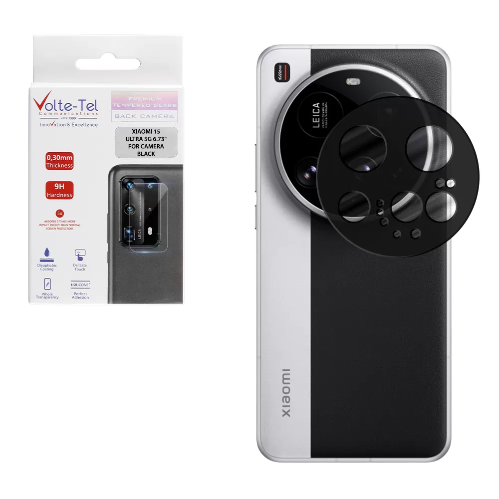 VOLTE-TEL CAMERA GLASS XIAOMI 15 ULTRA 5G 6.73in 9H 0.25mm 3D CURVED BLACK