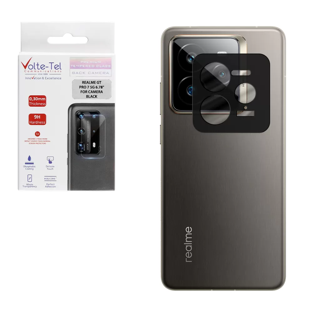VOLTE-TEL CAMERA GLASS REALME GT 7 PRO 5G 6.78in 9H 0.25mm 3D CURVED BLACK
