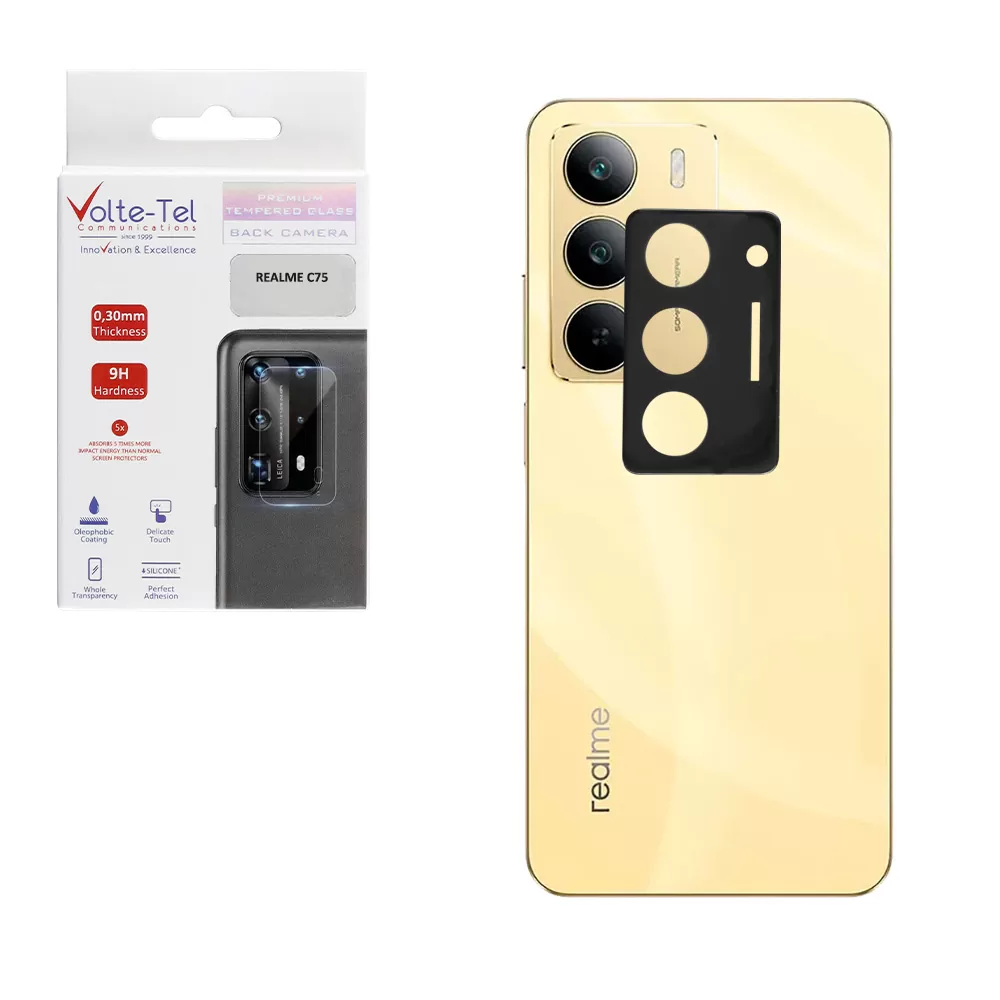 VOLTE-TEL CAMERA GLASS REALME C75 6.72in 9H 0.25mm 3D CURVED BLACK