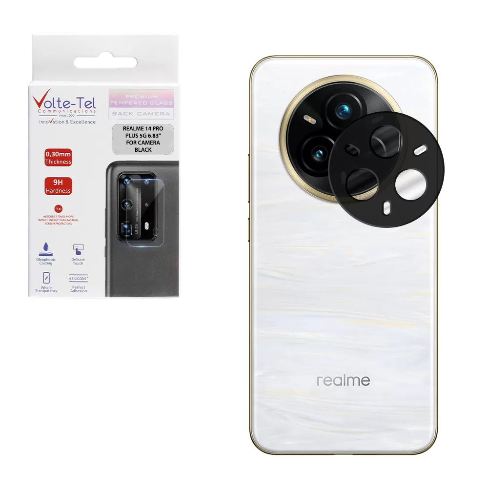 VOLTE-TEL CAMERA GLASS REALME 14 PRO PLUS 5G 6.83in 9H 0.25mm 3D CURVED BLACK