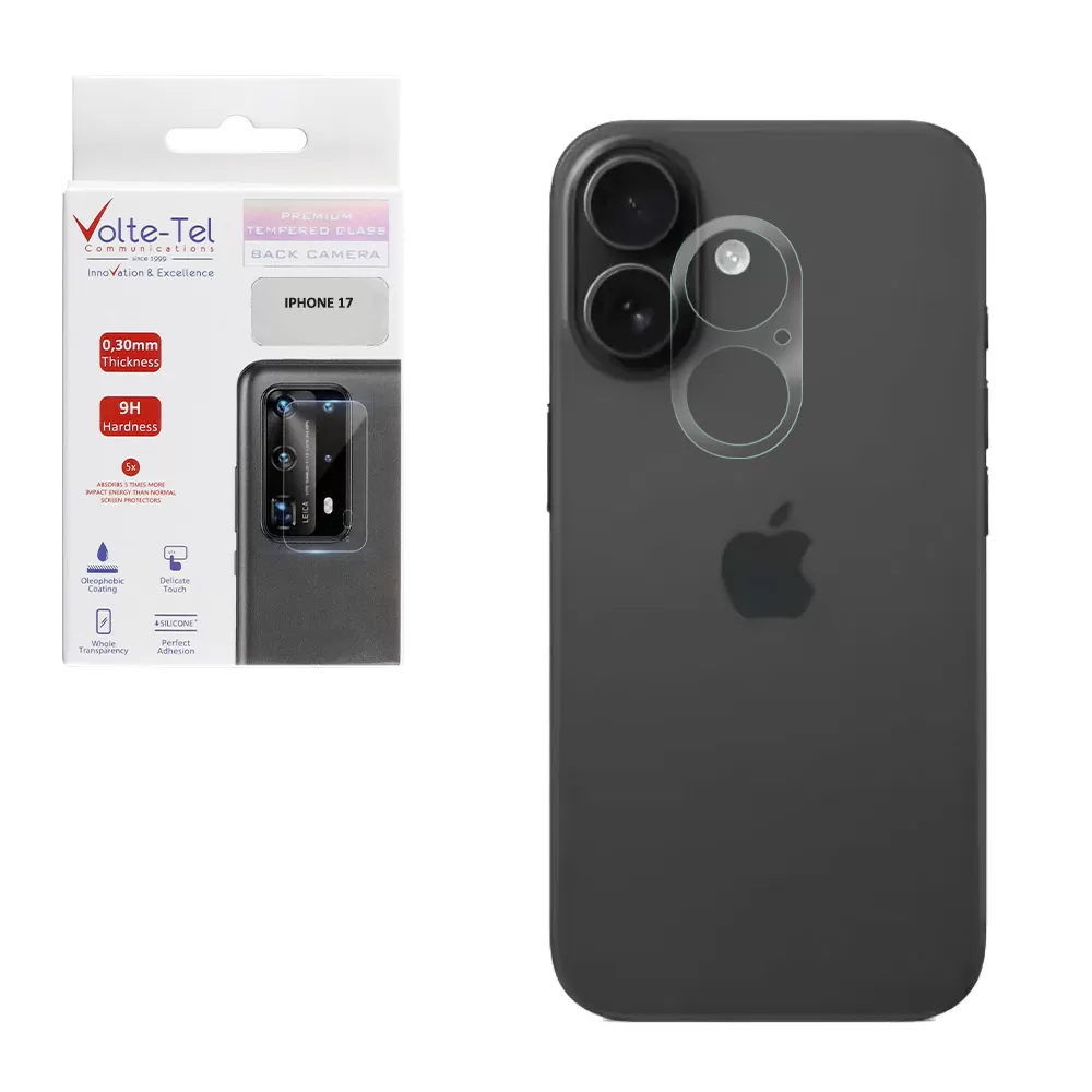VOLTE-TEL CAMERA GLASS IPHONE 17 6.3in 9H 0.25mm 3D CURVED TRANSPARENT