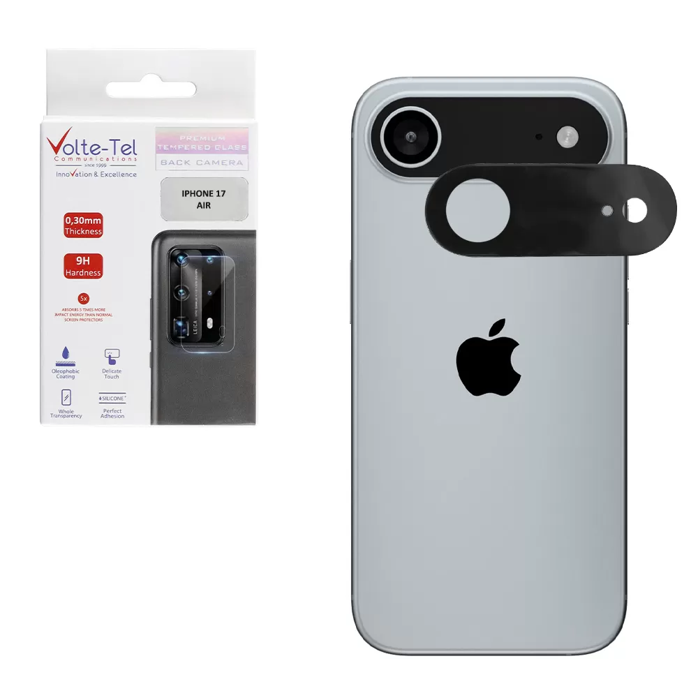 VOLTE-TEL CAMERA GLASS IPHONE 17 AIR 6.5in 9H 0.25mm 3D CURVED BLACK