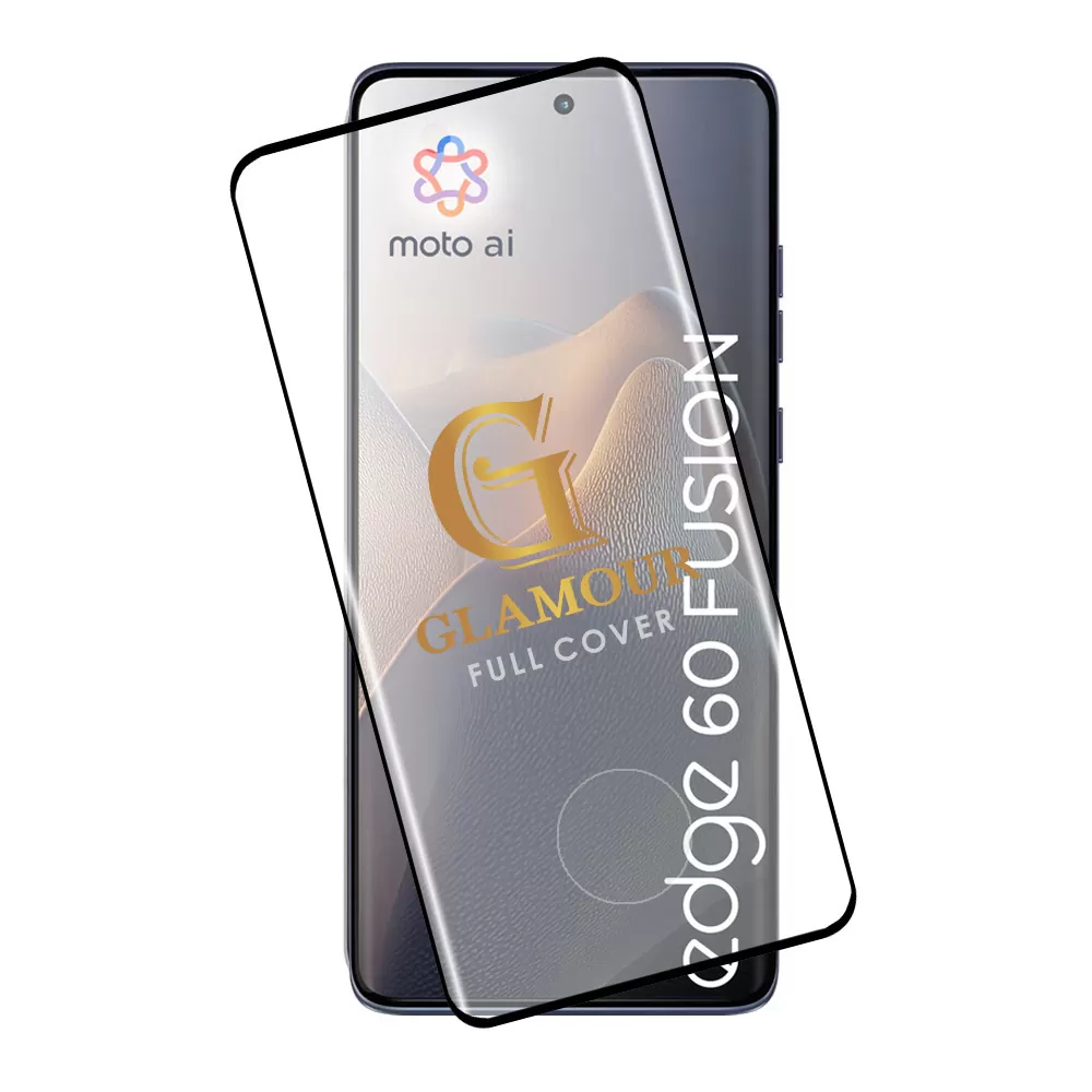 IDOL 1991 GLAMOUR TEMPERED GLASS MOTOROLA EDGE 60 FUSION 5G 6.67in 9H 0.30mm FULL COVER 3D EDGE GLUE FINGER UNLOCK BLACK