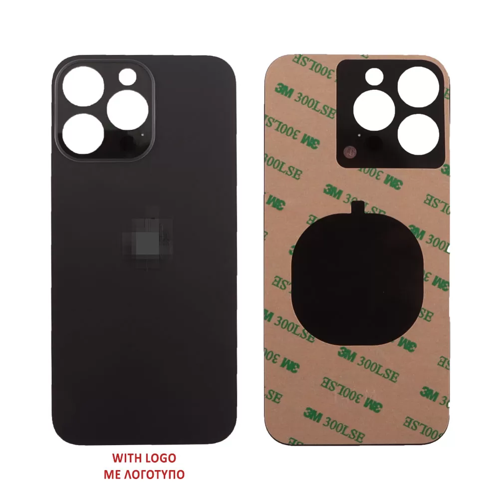 FOR IPHONE 14 PRO MAX BATTERY COVER + 3M STICKER BLACK 3P OR