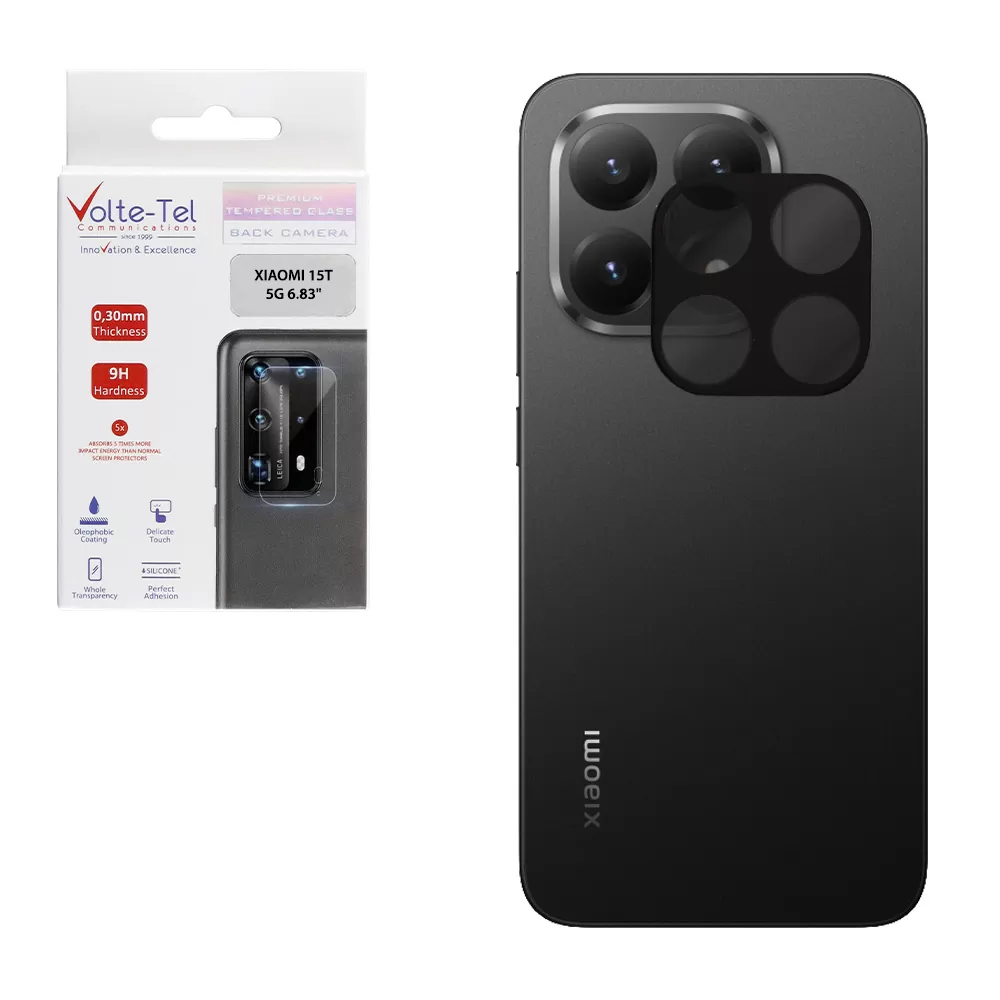 VOLTE-TEL CAMERA GLASS XIAOMI 15T 5G 6.83in 9H 0.25mm 3D CURVED BLACK