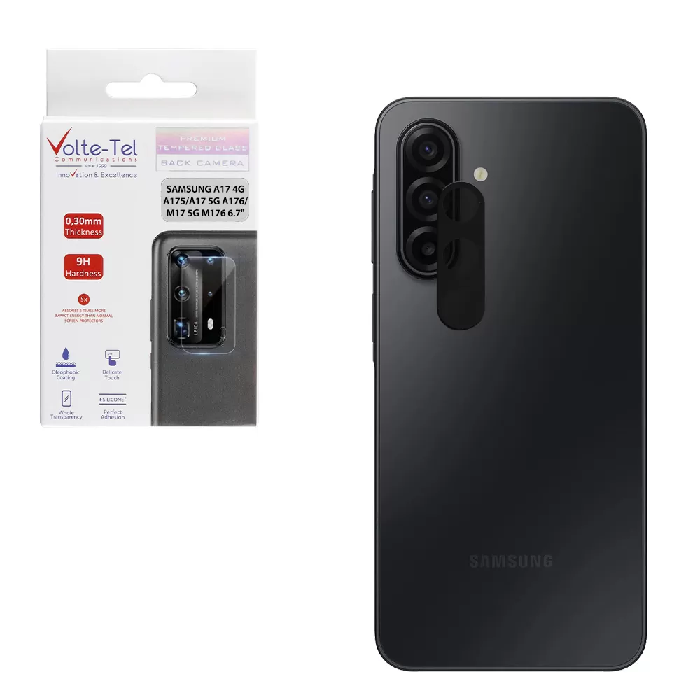 VOLTE-TEL CAMERA GLASS SAMSUNG A17 4G A175/A17 5G A176/M17 5G M176 6.7in 9H 0.25mm 3D CURVED BLACK