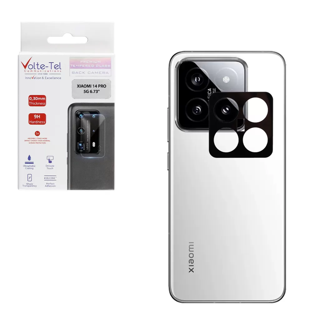 VOLTE-TEL CAMERA GLASS XIAOMI 14 PRO 5G 6.73in 9H 0.25mm 3D CURVED BLACK