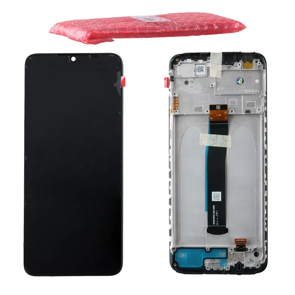 XIAOMI REDMI 10C/POCO C40 ΟΘΟΝΗ IPS + TOUCH SCREEN + LENS + FRAME 560001C3QA00 BLACK ORIGINAL SERVICE PACK