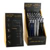 NSP STAND WITH 30 PCS NSP ΣΤΥΛΟ 7 IN 1 METALLIC MULTI-TOOL PEN BLACK/BLUE/RED