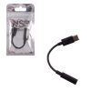 NSP ΚΑΛΩΔΙΟ ΜΕΤΑΤΡΟΠΕΑΣ TYPE C TO 3.5mm JACK FEMALE 11CM BLACK