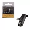 NSP ADAPTOR 2 IN 1 CHARGING AND AUDIO ADAPTER LIGHTNING TO 3.5MM JACK+LIGHTNING BLACK