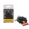 NSP N35 3 IN 1 SD CARD READER USB-A/MICRO USB/TYPE C & LIGHTNING BLACK