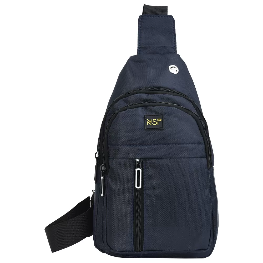 NSP N122 CASUAL ΤΣΑΝΤΑΚΙ ΑΔΙΑΒΡΟΧΟ CROSSBODY 8L SOFT ΥΦΑΣΜΑΤΙΝΟ BLUE