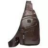 NSP N110 ALMOND ΤΣΑΝΤΑΚΙ CROSSBODY 8.5L ΔΕΡΜΑΤΙΝΟ BROWN