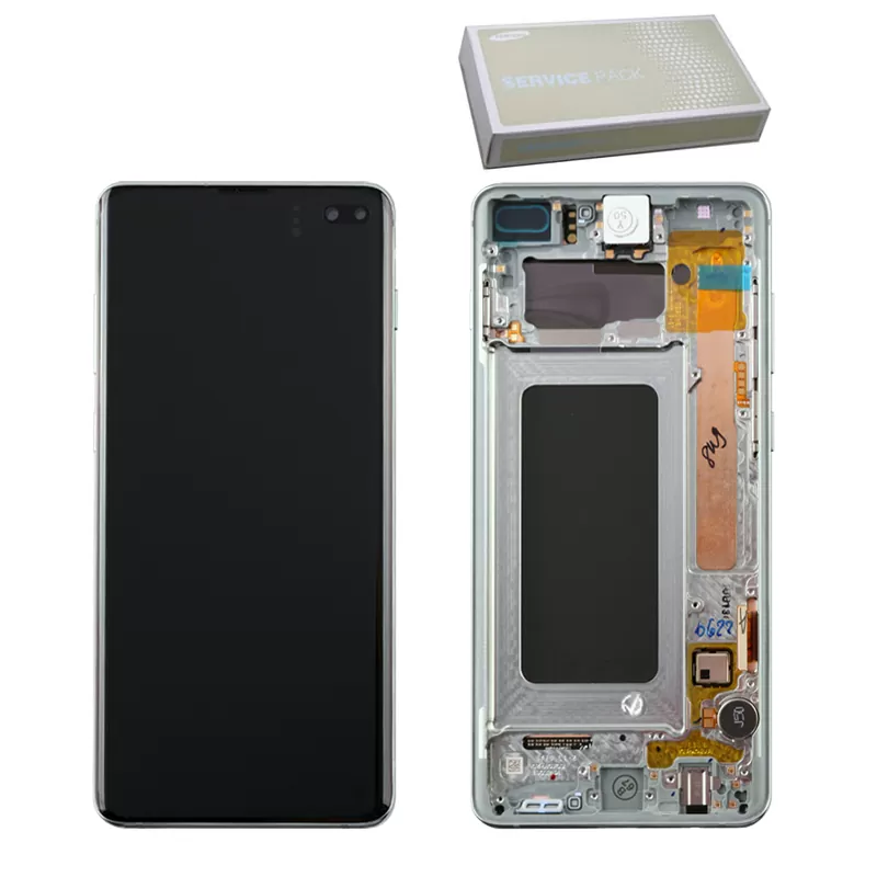 SAMSUNG S10 PLUS G975 ΟΘΟΝΗ + TOUCH SCREEN + LENS + FRAME GH82-18849E GREEN ORIGINAL SERVICE PACK