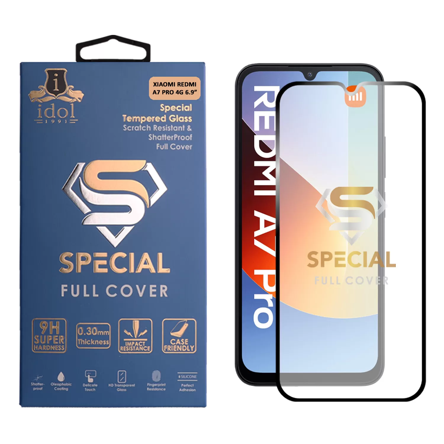 IDOL 1991 SPECIAL TEMPERED GLASS XIAOMI REDMI A7 PRO 4G 6.9in 9H 0.25mm FULL COVER FULL GLUE BLACK