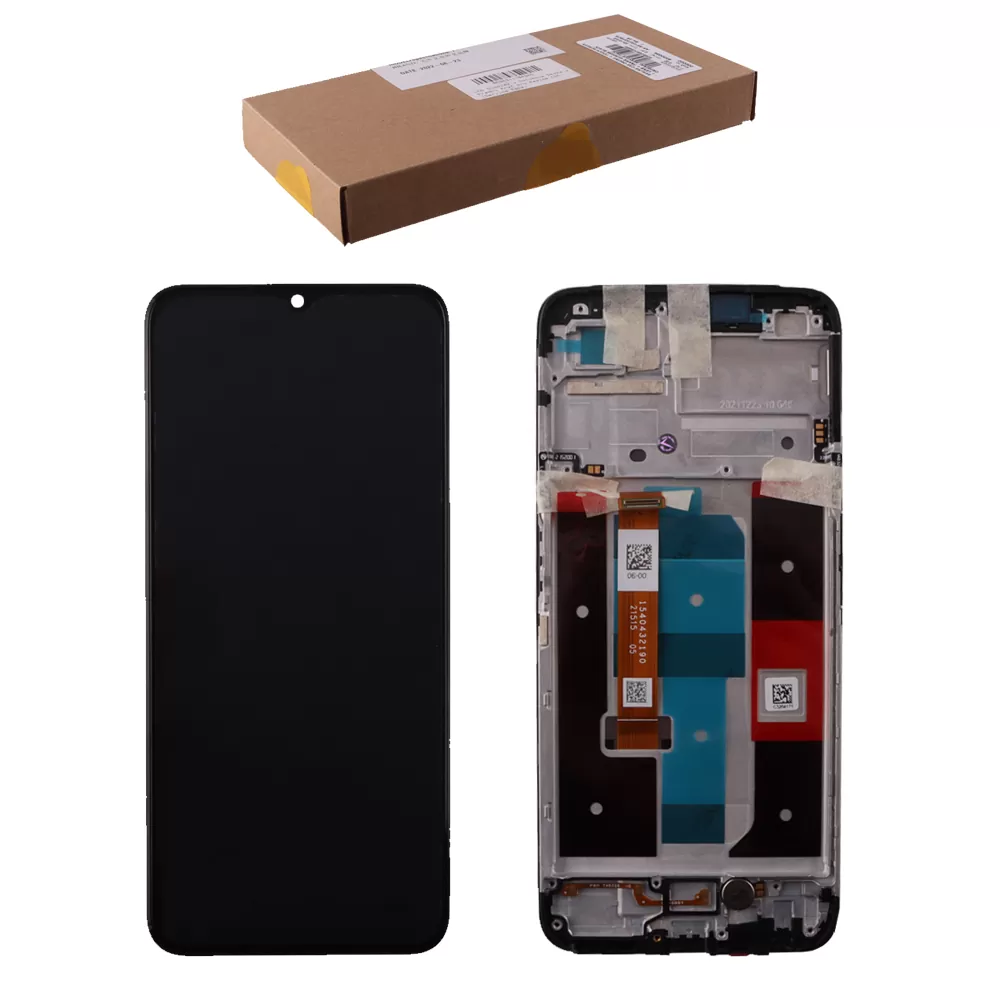 REALME C35/NARZO 50A PRIME ΟΘΟΝΗ IPS + TOUCH SCREEN + LENS + FRAME 4130056 BLACK ORIGINAL SERVICE PACK