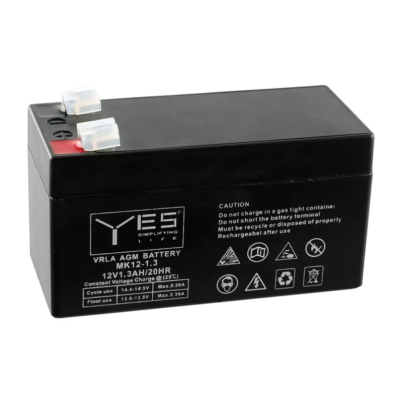 YES ΜΠΑΤΑΡΙΕΣ ΜΟΛΥΒΔΟΥ 12V 1.3Ah/20HR ΜΚ12-1.3 (96X42X52) ΑΚΡΟΔΕΚΤΗΣ T1/F1 4,75mm
