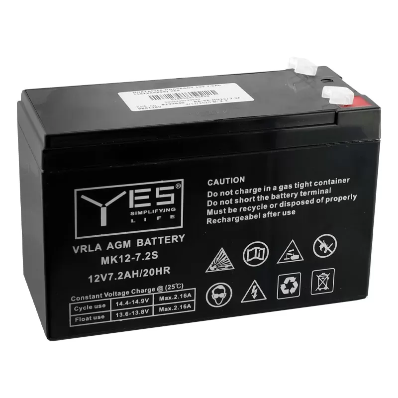 YES ΜΠΑΤΑΡΙΕΣ ΜΟΛΥΒΔΟΥ 12V 7.2Ah MK12-7.2S (151X65X95) ΑΚΡΟΔΕΚΤΗΣ T1/FI/S 4,75mm