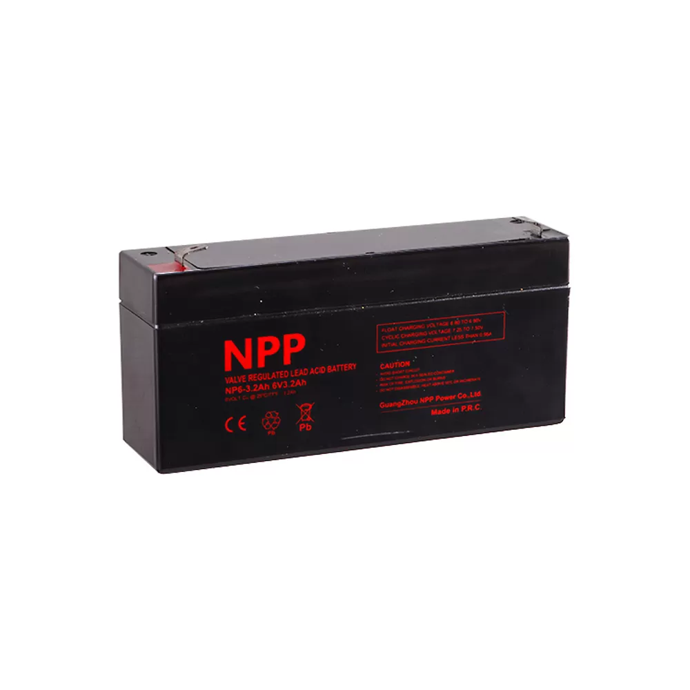 NPP ΜΠΑΤΑΡΙΕΣ ΜΟΛΥΒΔΟΥ 6V 3.2Ah MK6-3.2NPP (133X33X60) ΑΚΡΟΔΕΚΤΗΣ T1/F1 4,75mm