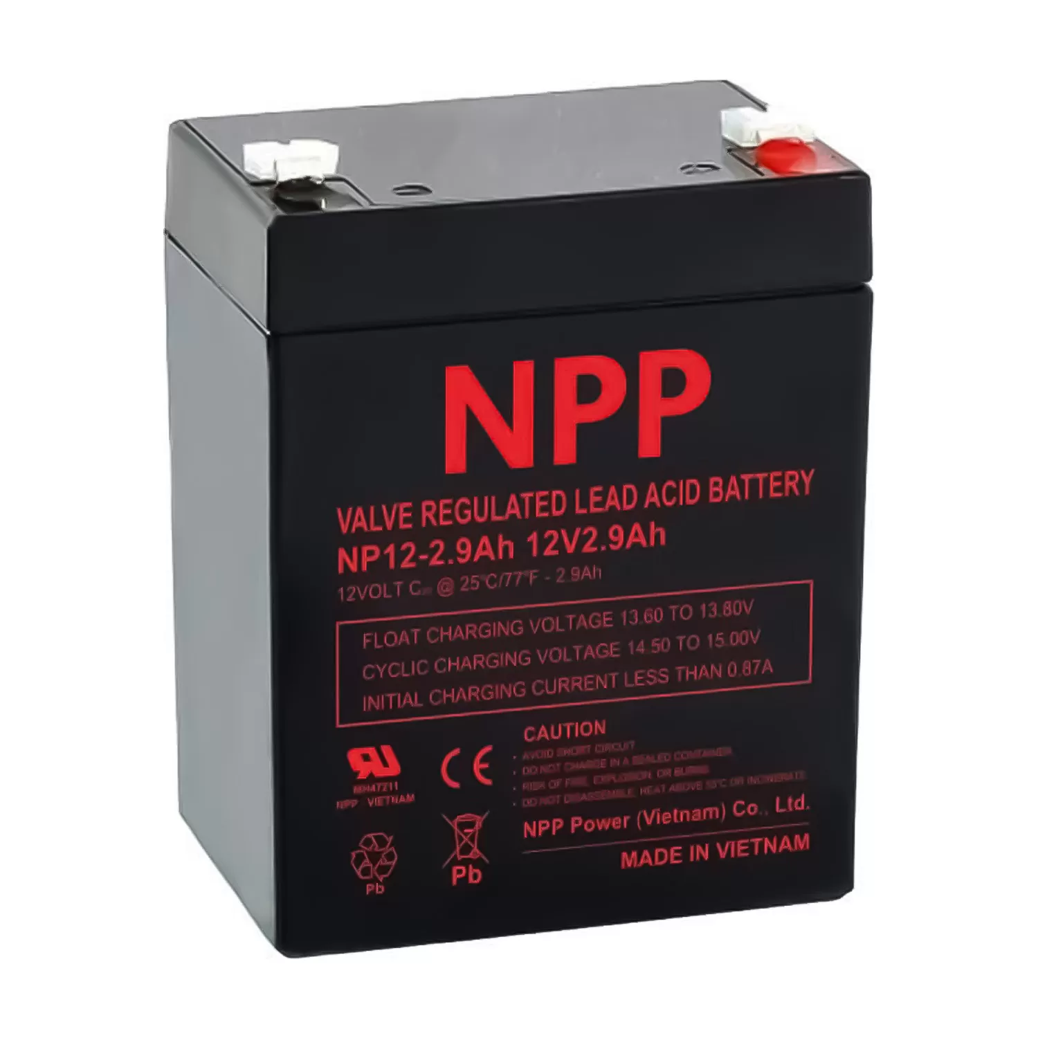 NPP ΜΠΑΤΑΡΙΕΣ ΜΟΛΥΒΔΟΥ 12V 2.9Ah MK12-2.9 (79Χ56Χ99) ΑΚΡΟΔΕΚΤΗΣ T1/F1 4,75mm