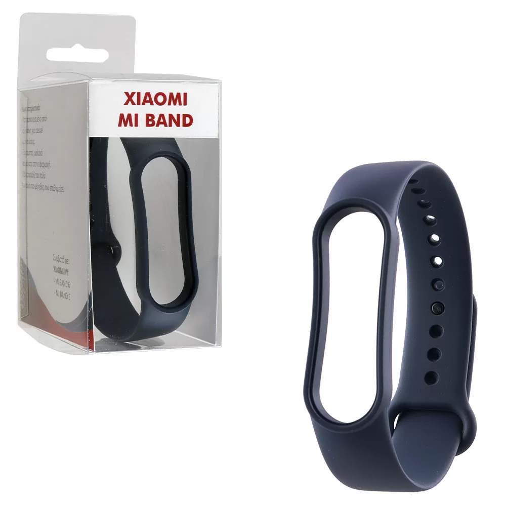 VOLTE-TEL ΛΟΥΡΑΚΙ ΡΟΛΟΓΙΟΥ ΣΙΛΙΚΟΝΗΣ XIAOMI MI BAND 5/MI BAND 6 DARK BLUE