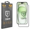 IDOL 1991 TITANIUM TEMPERED GLASS IPHONE 15 PLUS 6.7in 9H 0.25mm  SEMI CURVED FULL GLUE BLACK
