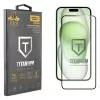 IDOL 1991 TITANIUM TEMPERED GLASS IPHONE 15 PLUS 6.7in 9H 0.25mm  SEMI CURVED FULL GLUE BLACK