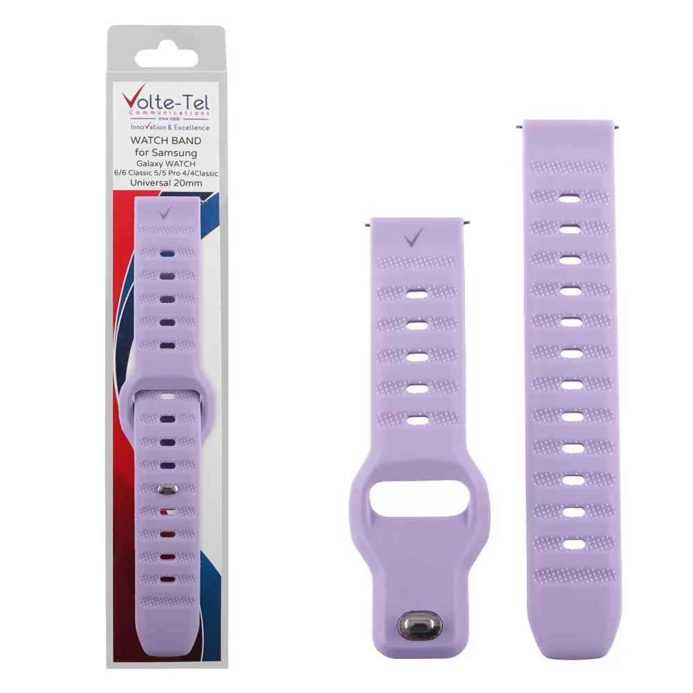 VOLTE-TEL VT116 ΛΟΥΡΑΚΙ ΡΟΛΟΓΙΟΥ ΣΙΛΙΚΟΝΗΣ RUGGED SPORT UNIVERSAL 20mm (SAMSUNG WATCH 6/5/4) PURPLE