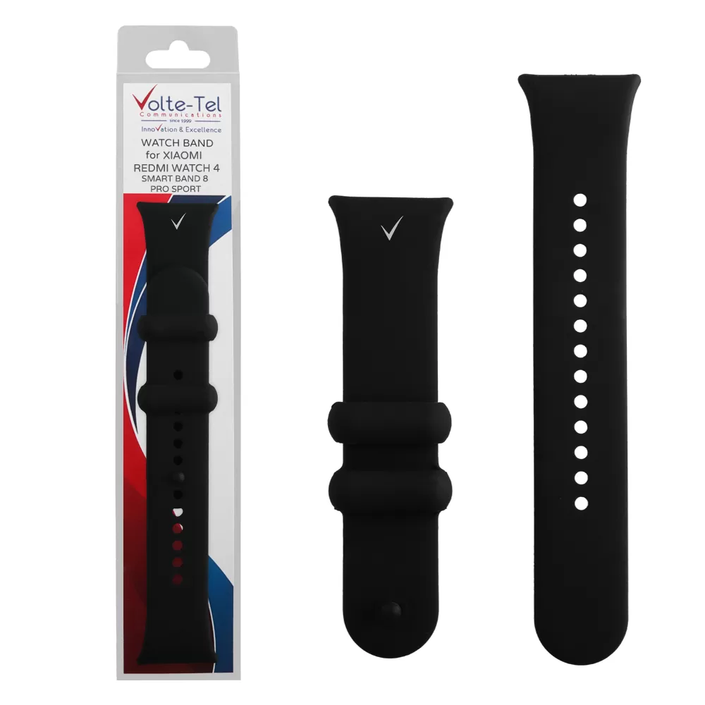 VOLTE-TEL VT119 ΛΟΥΡΑΚΙ ΡΟΛΟΓΙΟΥ ΣΙΛΙΚΟΝΗΣ XIAOMI REDMI WATCH 4/SMART BAND 8 PRO BLACK