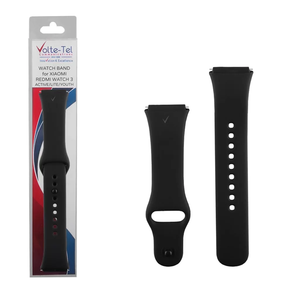 VOLTE-TEL VT128 ΛΟΥΡΑΚΙ ΡΟΛΟΓΙΟΥ ΣΙΛΙΚΟΝΗΣ XIAOMI REDMI WATCH 3 ACTIVE BLACK