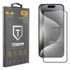 IDOL 1991 TITANIUM TEMPERED GLASS IPHONE 15 PRO 6.1in 9H 0.25mm  SEMI CURVED FULL GLUE BLACK