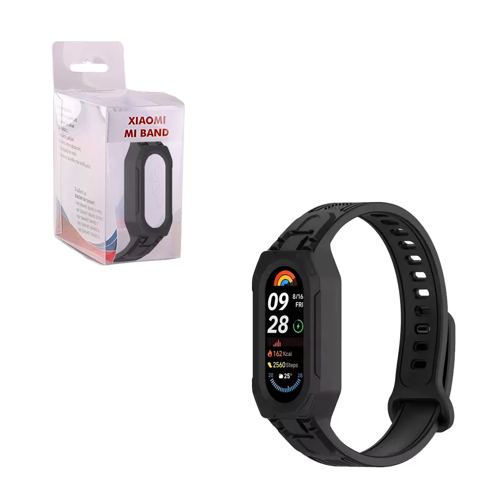 VOLTE-TEL VT153 ΛΟΥΡΑΚΙ ΡΟΛΟΓΙΟΥ ΣΙΛΙΚΟΝΗΣ CONJOINED XIAOMI SMART BAND 5/BAND 6/BAND 7/ BAND 8/ BAND 9/BAND 10 BLACK