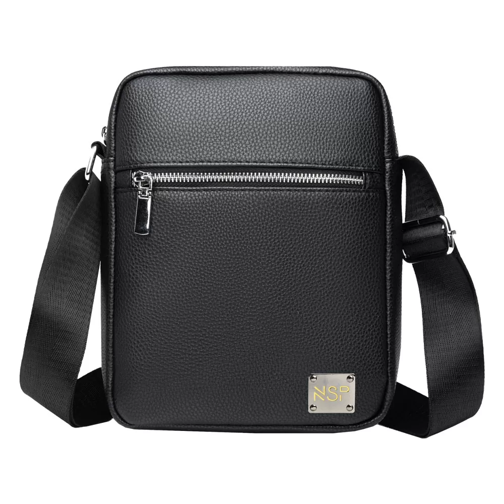 NSP N112 PROFESSIONAL ΤΣΑΝΤΑΚΙ ΩΜΟΥ/ΧΙΑΣΤΙ 4L ΔΕΡΜΑΤΙΝΟ BLACK