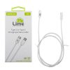 LIME USB-C TYPE C TO USB-C TYPE C LONG 4.0A ΦΟΡΤΙΣΗΣ-DATA 1m LCC01 68W WHITE