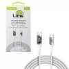 LIME USB-C TYPE C TO USB-C TYPE C 6A ΦΟΡΤΙΣΗΣ-DATA DURABLE BRAIDED WITH LED DISPLAY 1.2m LBLCC01 120W WHITE