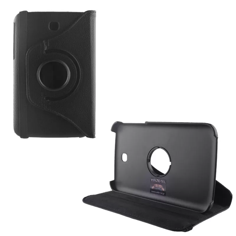 VOLTE-TEL LEATHER BOOK ROTATING STAND ΘΗΚΗ SAMSUNG TAB 3 T210 7.0in BLACK - Image 2