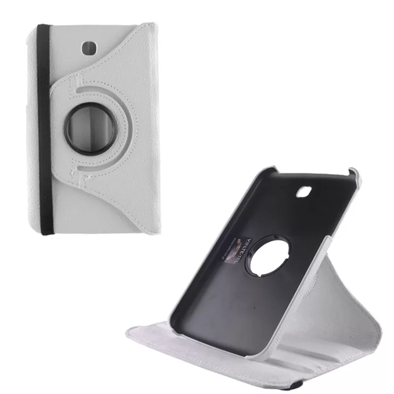 VOLTE- TEL LEATHER BOOK ROTATING STAND ΘΗΚΗ SAMSUNG TAB 3 T210 7.0in WHITE - Image 2