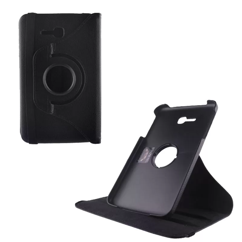 VOLTE-TEL LEATHER BOOK ROTATING STAND ΘΗΚΗ SAMSUNG TAB 3 T110 7.0in BLACK - Image 2