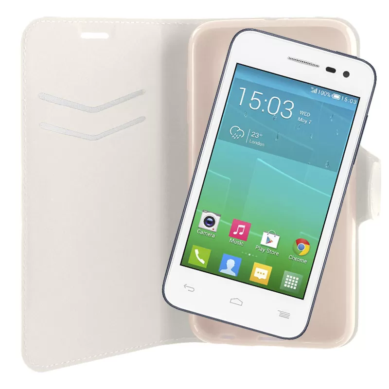 VOLTE-TEL LEATHER-TPU BOOK STAND ΘΗΚΗ ALCATEL 5050 OT POP S3 LINE WHITE - Image 2