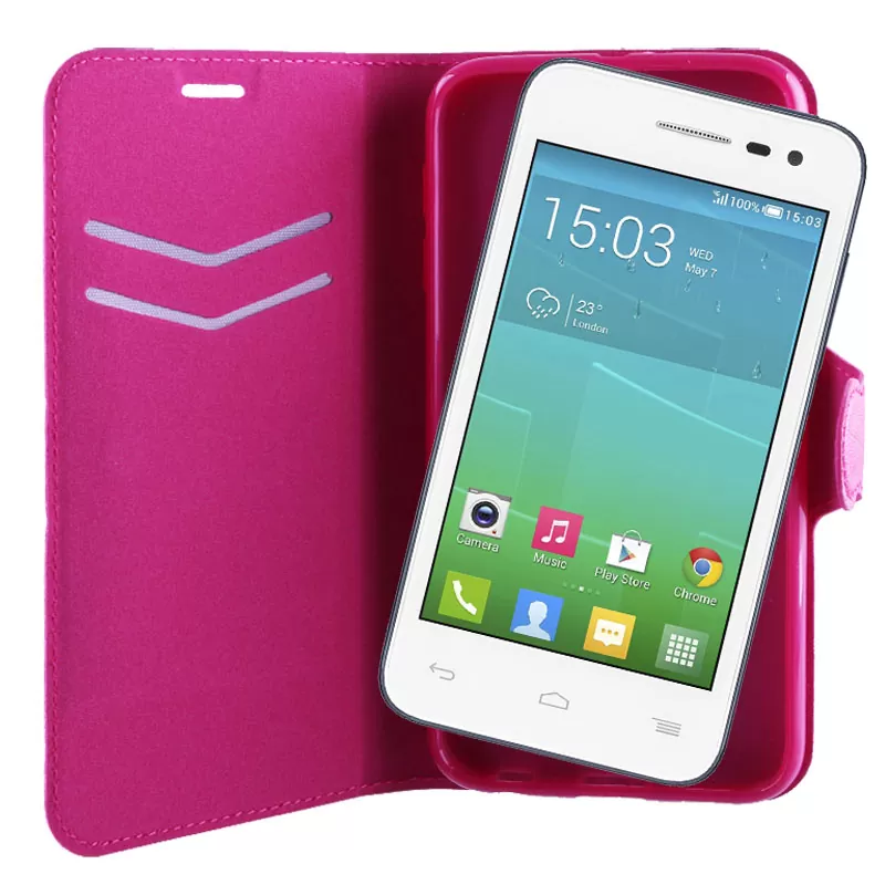 VOLTE-TEL LEATHER-TPU BOOK STAND ΘΗΚΗ ALCATEL 5050 OT POP S3 LINE PINK - Image 2