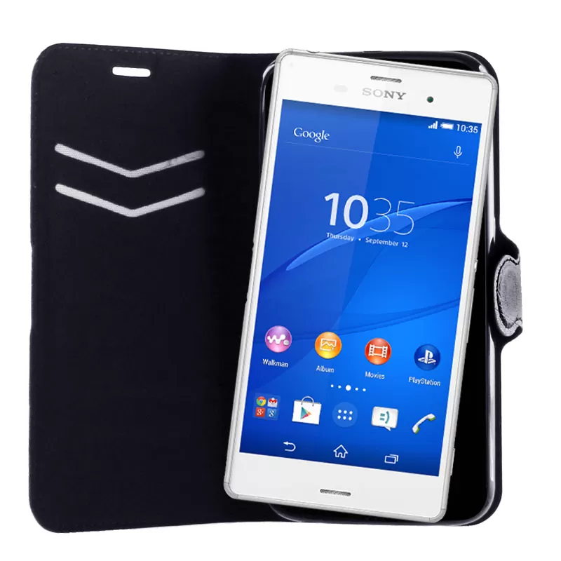 VOLTE-TEL LEATHER-TPU BOOK STAND ΘΗΚΗ SONY XPERIA Z3 COMPACT LINE BLACK - Image 2