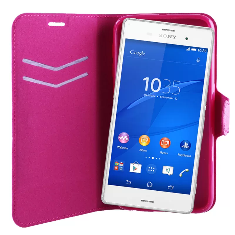 VOLTE-TEL LEATHER-TPU BOOK STAND ΘΗΚΗ SONY XPERIA Z3 COMPACT LINE PINK - Image 2