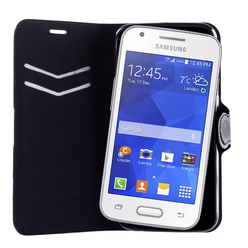 VOLTE-TEL LEATHER-TPU BOOK STAND ΘΗΚΗ SAMSUNG ACE 4 G357 LINE BLACK - Image 2
