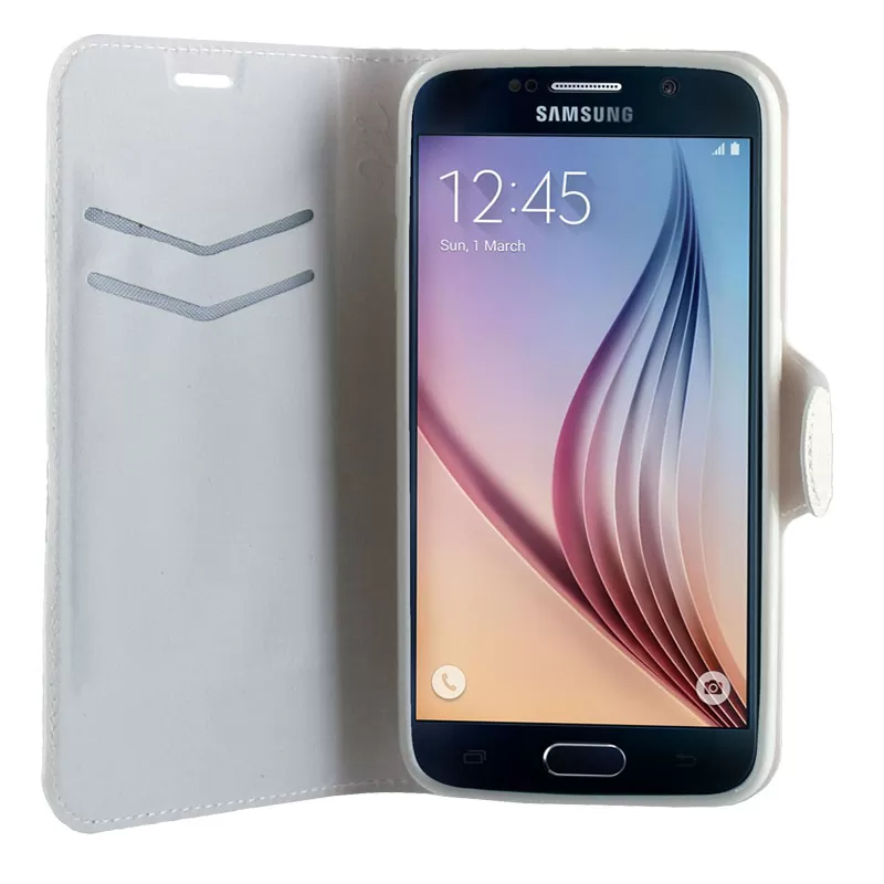 VOLTE-TEL LEATHER-TPU BOOK STAND ΘΗΚΗ SAMSUNG S6 G920 LINE WHITE - Image 3