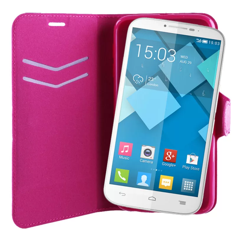 VOLTE-TEL LEATHER-TPU BOOK STAND ΘΗΚΗ ALCATEL ONE TOUCH POP C9 7047 LINE PINK - Image 2