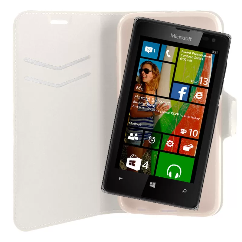 VOLTE-TEL LEATHER-TPU BOOK STAND ΘΗΚΗ MICROSOFT LUMIA 532 LINE WHITE - Image 2
