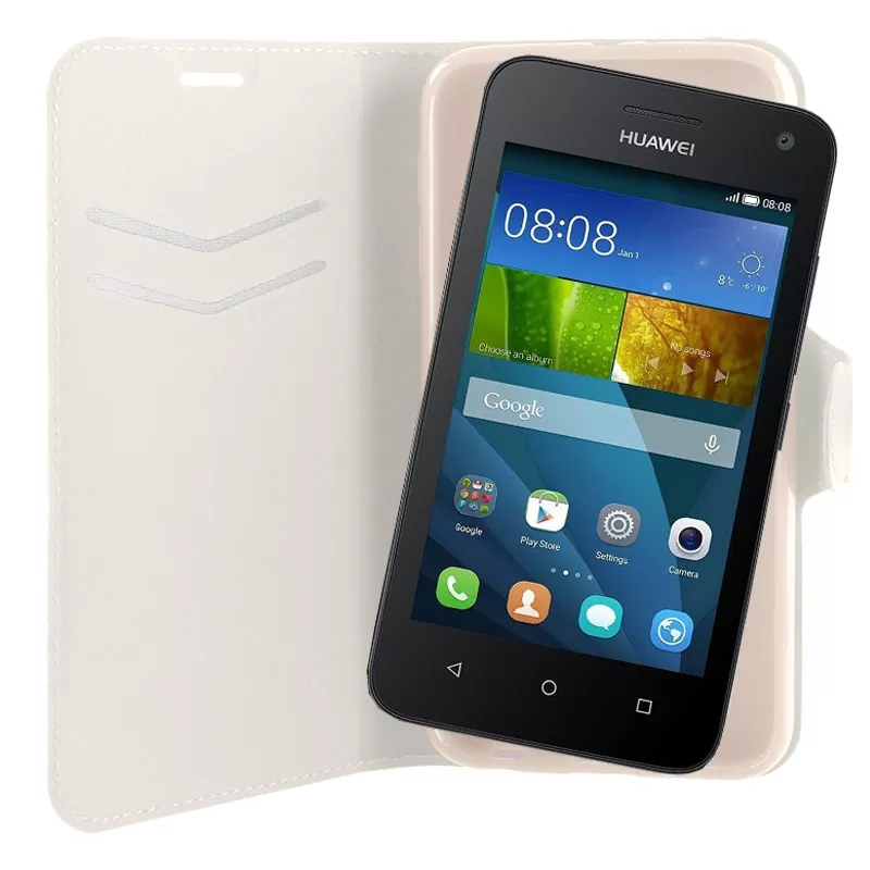 VOLTE-TEL LEATHER-TPU BOOK STAND ΘΗΚΗ HUAWEI Y360 LINE WHITE - Image 2
