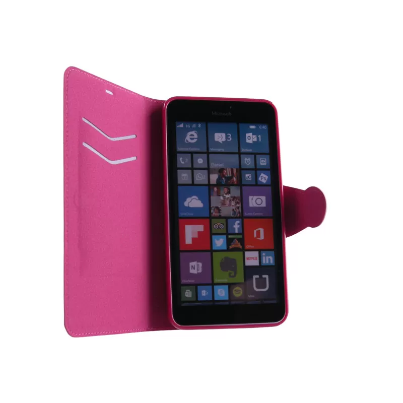 VOLTE-TEL LEATHER-TPU BOOK STAND ΘΗΚΗ MICROSOFT LUMIA 640 XL LINE PINK - Image 4