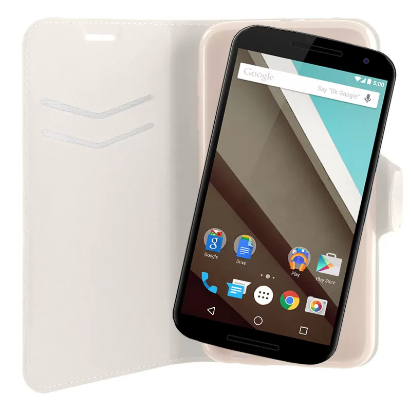 VOLTE-TEL LEATHER-TPU BOOK STAND ΘΗΚΗ MOTOROLA NEXUS 6 XT1103 LINE WHITE - Image 2